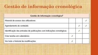 Gestão de informação cronológica
 