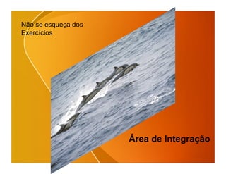 Não se esqueça dos
Exercícios




                     Área de Integração
 