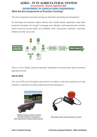 AI3021-IT IN AGRICULTURAL SYSTEM - UNIT-1-Precision Farming.pdf