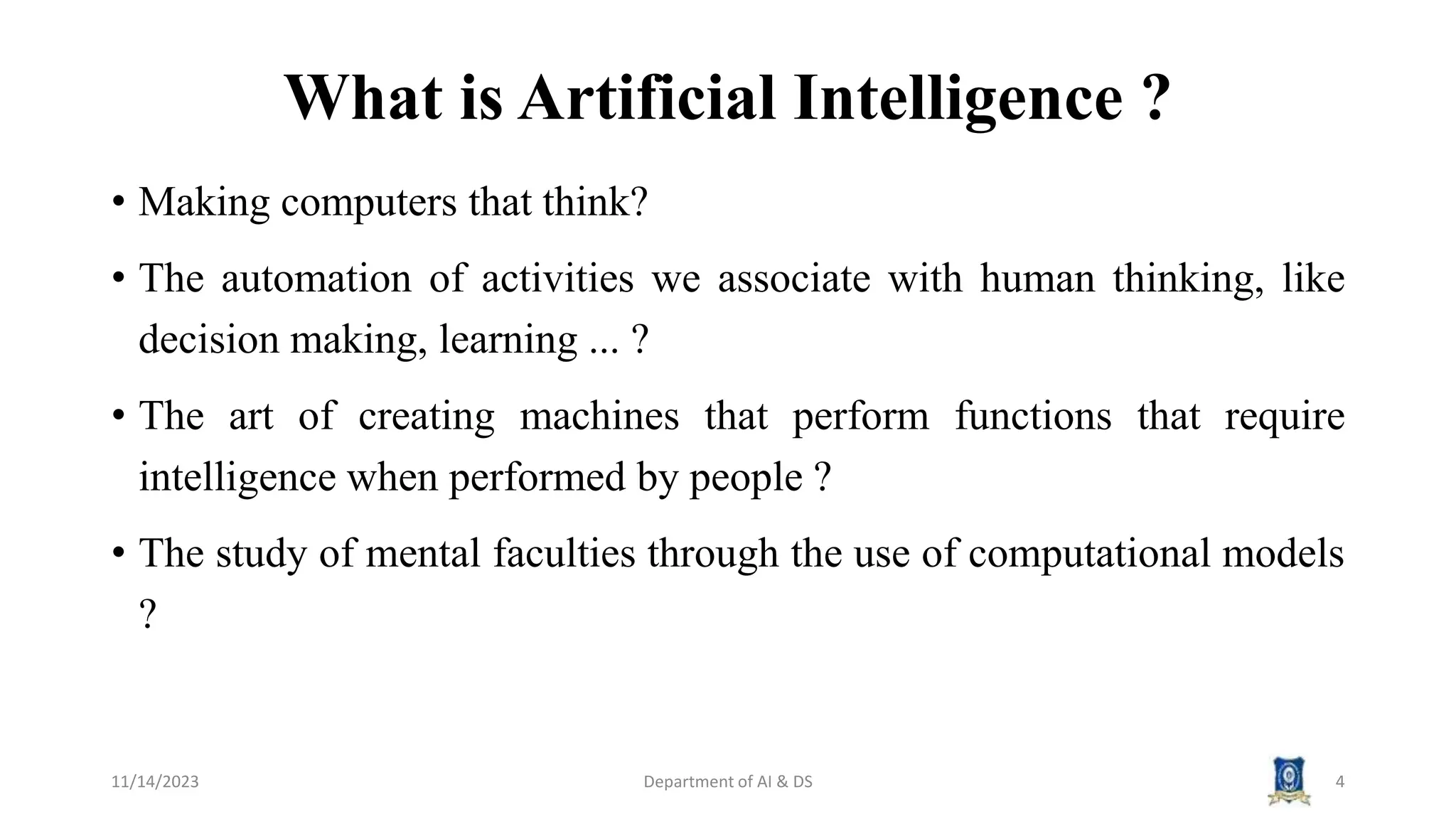 AI3391 ARTIFICIAL INTELLIGENCE Session 1 Introduction to AI.pptx