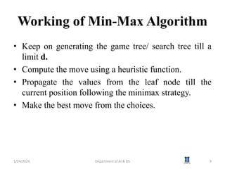 AI3391 Artificial intelligence Session 15 Min Max Algorithm.pptx
