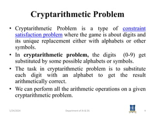AI3391 Artificial intelligence Session 22 Cryptarithmetic problem.pptx