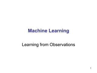 1
Machine Learning
Learning from Observations
 