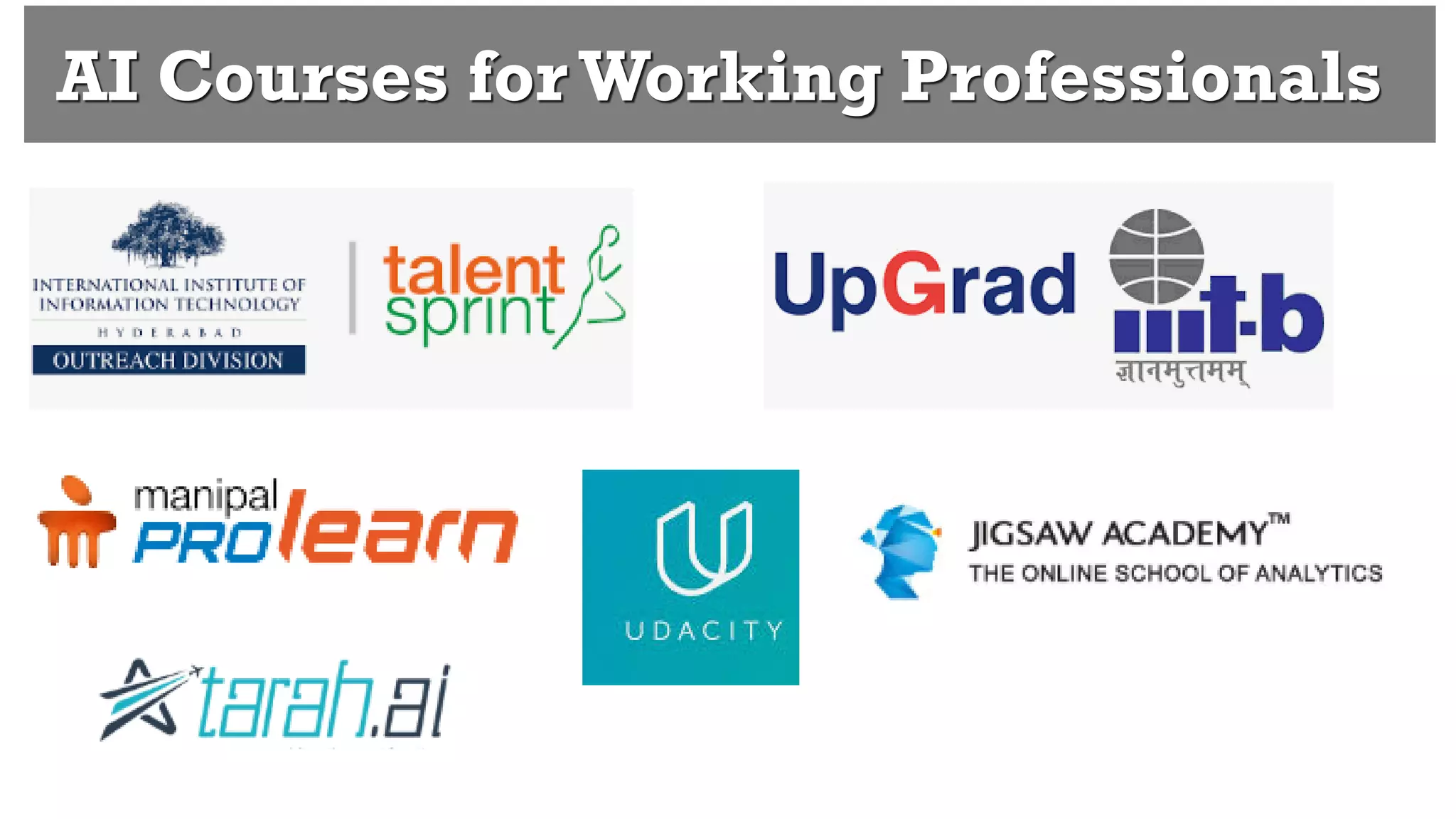 AI Courses for Working Professionals
 