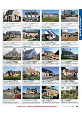 22 COTES - D'ARMOR ST BRIEUC MAISON F6 130 m² Terrain: 406 m²
210 000€ Ref: 810332 - 06.84.20.79.46

22 COTES - D'ARMOR MAEL PESTIVIEN FERMETTE F5 110 m²
Terrain: 8 ha 210 000€ Ref: 811963 - 02.96.45.70.18

22 COTES - D'ARMOR PLEUBIAN MAISON F6 118 m² Terrain: 1261 m²
220 000€ Ref: 818501 - 06.88.59.24.88

Centre ville, proche du quartier St Michel, tous commerces. Quartier calme.
Vous tomberez sous le charme de cette maison F6, de 141 m². Garage motorisé, sur un terrain clos paysager de 615 m². Cave à vin. Gros potentiel.A ne
pas manquer ! / classe énergie: D

Dans un quartier calme et résidentiel.A l'Ouest de St Brieuc. Proche de
toutes les commodités, maison offrant de beaux volumes et très lumineuse,
sur sous-sol complet. Petit jardin d'agrément, séjour, salon, 5 chambres et
cuisine équipée. / classe énergie: D

A 13 km de Callac et à 21 km de Guingamp, en centre Bretagne, pour les
amoureux de la nature et des chevaux. Ancien corps de ferme rénové en
1985, 2 hangars: 200 & 900m², puits. Dépendance 50m² à rénover en
pierres. Four à pain. / classe énergie: E

L'Armor, plages à 800 m, environnement calme et verdoyant. Coup de coeur
assuré. Maison récente 2002, belles prestations, 118 m². 4 chambres (dont 1
en bas), séjour salon, cheminée insert, cuisine aménagée équipée, bains +
eau balnéo. / classe énergie: D

22 COTES - D'ARMOR BOURBRIAC MAISON F6 150 m² Terrain: 2700 m²
248 000€ Ref: 818503 - 02.96.43.49.32

22 COTES - D'ARMOR PAIMPOL MAISON F6 180 m² Terrain: 650 m²
250 000€ Ref: 815940 - 06.81.01.25.36

22 COTES - D'ARMOR PERROS GUIREC MAISON F6 140 m²
Terrain: 589 m² 250 000€ Ref: 817236 - 02.96.91.43.19

22 COTES - D'ARMOR RUCA MAISON F11 220 m² Terrain: 6700 m²
260 000€ Ref: 816875 - 06.26.64.34.76

Guingamp à 10 km, centre bourg. Coup de coeur pour cette maison F6,
pierres sous ardoises, 150 m², 2 niveaux. Excellent état. Chauffage géothermie. Grande pièce de vie, avec cuisine aménagée ouverte, 4 chambres (dont
1 en rez de chaussée). / classe énergie: C

Face Baie de Paimpol, mer à 100 m, coup de coeur pour cette maison en
pierres sous ardoises, 180 m² habitables, grenier aménageable. Fenêtre PVC
partout, 2 garages, 2 entrées, le tout sur un terrain clos et paysager de 650
m². Dépendances. / classe énergie: F

Plages 800 m. Coup de coeur. Maison de 1974 entièrement rénovée, prestations de qualité.Vue mer des chambres à l'étage. Grande cuisine aménagée
équipée 31 m², séjour salon, chambre, salle d'eau. Etage : 3 chambres. Garage. A négocier. / classe énergie: C

Coup de coeur assuré pour cet ancien corps de ferme (longère) restauré, en
pierres sous ardoises, 220 m² habitables. Exposé sud. Dépendance, double
garage. Le tout sur un terrain de 6700 m², entouré de pelouse. Environnement champêtre. / classe énergie: D

22 COTES - D'ARMOR PERROS GUIREC MAISON F6 140 m²
Terrain: 670 m² 260 000€ Ref: 816879 - 09.52.68.90.78

22 COTES - D'ARMOR PLEUMEUR BODOU MAISON F7 190 m²
Terrain: 3200 m² 290 000€ Ref: 817199 - 06.08.15.05.91

22 COTES - D'ARMOR PLERIN MAISON F6 152 m² Terrain: 1042 m²
290 000€ Ref: 817249 - 06.22.46.42.82

22 COTES - D'ARMOR BOURBRIAC MAISON F6 150 m² Terrain: 1136 m²
300 000€ Ref: 805976 - 06.33.55.23.31

Vue mer, proche plage et toutes commodités à pied, terrain de 670 m² miclos. Maison F6, 110 m², et son sous sol complet. Cheminée insert, cuisine
aménagée équipée. Ascenseur partant du sous sol. Garage et portail motorisés. 06.13.74.82.37. / classe énergie: E

Plages à 4 km, toutes commodités à 1 km. Magnifique parc clos arboré 3200
m². Coup de coeur assuré pour cette propriété, comprenant 1 maison principale, 140 m², 2 niveaux, entièrement rénovée et lumineuse + 1 maison pour
location ou gîte. / classe énergie: D

Au pied du port de plaisance du Légué. Coup de coeur pour cette maison F6,
entièrement rénovée aux normes actuelles, de 160 m². Séjour salon, cheminée, plafond tendu, cuisine aménagée équipée, suite parentale, 4 chambres.
Garage, toit isolé / classe énergie: C

Mer et Côte de Granit Rose 30 mn, dans ville 2300 habitants, proche tous
commerces, maison en pierres : 2 grands garages + une maison au rez de
jardin, plein sud + appartement T2 Duplex 45 m² + Appartement 60 m².Aucun travaux. A négocier. / classe énergie: D

22 COTES - D'ARMOR MAEL CARHAIX MAISON F8 220 m²
Terrain: 4400 m² 315 000€ Ref: 818355 - 06.82.37.11.03

22 COTES - D'ARMOR LE MERZER MAISON F7 270 m² Terrain: 2000 m²
325 000€ Ref: 818510 - 02.96.44.91.49

22 COTES - D'ARMOR TREVEREC MAISON F8 200 m² Terrain: 2690 m²
335 000€ Ref: 818195 - 02.96.52.38.21

22 COTES - D'ARMOR PERROS GUIREC MAISON F7 160 m²
Terrain: 1600 m² 340 000€ Ref: 817202 - 02.96.91.02.18

Carhaix et Plouguer à 10 mn, centre Bretagne. Coup de coeur assuré. Demeure de charme F8, récente en granit. Prestations de qualité (tomettes,
boiseries chêne), 215 m², 2 niveaux. Garage séparé en granit 25 m².Accès et
cour goudronnés. / classe énergie: C

Guingamp 7 km, St Brieuc 20 mn, RN12 6 km. Coup de coeur pour cette longère de 35 m de long, entièrement rénovée par professionnel, 270 m². Classement énergétique B. Grande pièce de vie 100 m², séjour salon, cuisine ouverte aménagée équipée / classe énergie: B

Axe St Brieuc / Paimpol, à 12 km des plages. Cette belle longère F8, de 200
m², vous séduira par ses beaux volumes, son parc paysager et sa piscine. Garage double motorisé, photovoltaïque, puits, dépendances, terrasse au sud. /
classe énergie: C

Au pied du port de plaisance, proche de toutes commodités. Coup de coeur
pour cette maison F7, 160 m², de plain pied + un étage. Avec garage motorisé. Bûcher. Emplacement N°1. Sur un terrain clos et paysager, dont une
partie constructible. / classe énergie: E

22 COTES - D'ARMOR PEDERNEC MAISON F8 230 m² Terrain: 2.14 ha
350 000€ Ref: 810341 - 02.96.45.24.46

22 COTES - D'ARMOR PERROS GUIREC MAISON F8 165 m²
Terrain: 752 m² 355 000€ Ref: 818348 - 06.68.67.84.50

22 COTES - D'ARMOR HENANSAL MAISON F8 280 m² Terrain: 7000 m²
445 000€ Ref: 818712 - 06.33.87.98.42

22 COTES - D'ARMOR LANNION MAISON 250 m² Terrain: 1084 m²
445 000€ Ref: 813908 - 02.96.37.26.99

longère en pierres entièrement rénovée avec des matériaux nobles et de
qualité,grande terrasse carrelé,cuisine équipée,séjour de 70m3,
chambres,salle de jeux, garages 3 places,hangar,portail avec vidéo,assainissement aux normes. / classe énergie: D

Proche de la plage de Trestaou et du port de plaisance. Vous tomberez sous
le charme de cette grande maison F8, en pierres sous ardoises, de 165 m². 2
garages, cour, barbecue en dur. Toutes commodités à pied, aéroport à Lannion. A voir ! / classe énergie: E

Manoir fin 14ème / début 15ème. Intérieur entièrement rénové en
2010/2011. Encadrements de fenêtres du 15ème siècle, portes extérieures et
intérieures voûtées, grande cheminée, escalier pierres, mur de pigeonnier,
poutres, le tout d'époque / classe énergie: B

Très belle maison, sur un parc de 1080 m², avec de nombreuses prestations,
actuellement chambres d'hôtes. Située à Lannion, et près Perros, sur la côte
de Granit Rose. Pour plus de renseignements, merci de contacter le vendeur.
/ classe énergie: C

Visitez les biens à distance sur : www.immobilier100pour100entreparticuliers.fr

N ° 9 1 • M A R S - A V R I L 2014

21

LE PANORAMA COULEURS

22 COTES - D'ARMOR GUINGAMP MAISON F6 141 m² Terrain: 615 m²
194 000€ Ref: 818192 - 06.12.17.41.98

 
