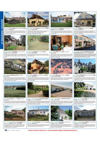 LE PANORAMA COULEURS

45 LOIRET GY LES NONAINS MAISON 188 m² Terrain: 5000 m² 450 000€
Ref: 816524 - 02.38.94.63.57

45 LOIRET YEVRE LE CHATEL MAISON 300 m² Terrain: 1.5 ha 700 000€
Ref: 812735 - 02.38.34.28.06

45 LOIRET NEUVILLE AUX BOIS PROPRIETE 155 m² Terrain: 3500 m²
343 000€ Ref: 816522 - 02.38.91.01.68

45 LOIRET GIEN PROPRIETE 220 m² Terrain: 2550 m² 400 000€
Ref: 816526 - 06.43.63.31.57

A 1h30 Paris,12 km de Montargis. Site très plaisant longère de charme prestations de grandes qualitées. Cuisine séjour salon 4 chambres, 2 bains, bureau, 2 vérandas d'architecte. Grange 60 m². Plan d'eau. Piscine. Forage etc.
06.86.02.75.95 / classe énergie: D

5km Pithiviers,un des plus beau village de France,face au chateau,demeure
de charme en pierre,amateurs des matériaux nobles d'autrefois et
volumes,sur 1.5 ha,cuisine,séjour cathédrale 55m²,salon
télé,6chambres,3salles de bains / classe énergie: F

Près petit ville. Sans vis à vis. Amateurs calme propriété atypique. Maison
165 m² : grande cuisine 40m², salon séjour cheminée, bel espace. Accès direct piscine chauffée couverte. 2 chambres dont 1 parentale, possible 2 facile / classe énergie: F

Bord de Loire, villa de charme. Vues imprenables, site remarquable. Sur sous
sol entrée cuisine équipée séjour 5 baies vitrées vues paradisiaques 6
chambres bureau bibliothèqhe 2 bains salle billard salle de jeu (voir photos)
coup de coeur. / classe énergie: F

45 LOIRET ST JEAN LE BLANC PROPRIETE F6 143 m² Terrain: 2685 m²
405 000€ Ref: 816527 - 06.73.33.34.85

45 LOIRET CHANTEAU TERRAIN Surface: 12000 m² 600 000€
Ref: 805252 - 04.99.74.74.85

46 LOT CAHORS DUPLEX F4 85 m² 85 000€ Ref: 1006330 05.65.22.51.58

46 LOT 30 KM DE ROCAMADOUR RESTAURANT HOTEL EPICERIE
TABAC TRAITEUR 223 000€ Ref: C756180 - 05.65.38.10.25

Maison de maître dans un écrin de verdure sur 3 niveaux. Entrée, double séjour, cuisine, cheminée, 4 chambres, bureau, 2 wc, cave. Coup de coeur pour
l'ensemble 2685 m² dont 995 constructible sud Loire. 5mn d'Orléans / classe
énergie: E

Vends 12 000 m² de terrain en zone U en 2 lots sur la commune de Chanteau et possibilité de 48 000 m² supplémentaire contigu. Secteur résidentiel.
Merci de faire une offre.

Au coeur du centre historique de Cahors appartement de caractère duplex
type F4. Vaste entrée 2 chambres séjour salon 39m². Salle de bains. Cuisine
fenêtres donnant sur cour (calme assuré) Chauffage central. Gaz de ville.
Libre de suite. / classe énergie: C

CAUSE SANTE AFFAIRE DE FAMILLE DEPUIS 1880 ! 120 COUVERTS + 8 CHAMBRES
EPICERIE TABAC TRAITEUR.CUISINE EQUIPEE PARFAITEMENT MATERIEL DE QUALITE.ETABLISSEMENT TRES REPUTE DANS TOUTE LA REGION (TRES TOURISTIQUE)
CLIENTELE HOTEL A DEVELOPPER FONDS / classe énergie: NC

46 LOT NUZEJOULS EXPLOITATION 350 000€ Ref: C505447 06.73.71.07.52

46 LOT PAYRIGNAC MAISON F7 180 m² Terrain: 5732 m² 420 000€
Ref: 812817 - 06.29.92.18.26

46 LOT CARAYAC MAISON F8 300 m² Terrain: 1 ha 480 000€
Ref: 805386 - 05.65.11.98.84

46 LOT STRENQUELS PROPRIETE F9 300 m² Terrain: 6185 m² 739 500€
Ref: 810048 - 05.65.37.36.98

Entreprise de production et de vente de produits de pépinière Activité de
gros, demi-gros & détail.Antériorité : 1978 Vente cause retraite. Points à développer : la communication & la partie négoce (poterie etc...). 5 hectares de
terres. FONDS+MURS / classe énergie: NC

Aux portes de Gourdon, secteur naturel touristique preservé de réputation
internationale, ancien moulin entièrement renové avec prestations de qualité, habitable et disponible de suite. Terrain clos, arboré, étang, bief, dépendances. / classe énergie: F

Ensemble immobilier sur un terrain de 1ha : 5 maisons, 1 garage, une partie
boisée, hameau calme, 4km de la Vallée du Lot. Idéal investisseur ou gîtes.
Nombreux villages à proximité touristiques. / classe énergie: C

A 1/2 heure de Brive et 10 mn de Martel, manoir entièrement rénové avec
des prestations de qualité sur terrain en partie constructible (CU). Piscine .
Vue imprenable sur le Causse et Turenne. aucune pollution. Possibilité location/vente / classe énergie: NC

46 LOT GOURDON TERRAIN Surface: 5 ha 150 000€ Ref: 805385 01.34.61.34.17

47 LOT - ET - GARONNE AGEN A 40 KM HOTELLERIE RESTAURATION
500 000€ Ref: C756177 - 05.53.65.51.75

47 LOT - ET - GARONNE MARMANDE DÉPOT VENTE 780 000€ Ref:
C504830 - 04.99.74.74.85

47 LOT - ET - GARONNE SAMAZAN MAISON F6 318 m² Terrain: 7000 m²
230 000€ Ref: 817412 - 06.83.03.67.85

En pleine nature aux milieu de chênes et à 3 km du centre de Gourdon. 5 ha
avec 1 grange de 130 m en bon état. Puits. Parcelle constructible. Possibilité
de vendre la totalité ou une partie. Tél : 04.90.95.65.73 ou 06.03.62.54.75

Hotel restaurant tenu depuis 33 ans Menu gastronomique & traditionnel. 80
couverts en salle et 50 en terrasse ombragée. Parking privatif, halte nautique
(ponton privé) et coin pêche sur la rivière Baïse. 7 chambres + logement de
fonction. FONDS+MURS / classe énergie: NC

Création dépot vente à vendre en totalité ou séparément avec murs et fond
de commerce, toutes les commodités sont sur place, affaire saine, clientèle
fidélisée, 2 bureaux, cuisine, wc, plain pied commercial d'environ 1200m² A
saisir FONDS+MURS / classe énergie: F

Casteljaloux à 15 km, avec thermes et golf, Marmande à 10 mn. Belle landaise en pierres de 1900, de plain pied. Vaste séchoir à tabac d'origine, totalement réaménageable, non attenant, plus d'un hectare de terrain :
50 000 euros / classe énergie: F

47 LOT - ET - GARONNE SAUVETERRE LA LEMANCE MAISON F4 200 m²
Terrain: 2200 m² 250 000€ Ref: 805097 - 05.53.40.68.45

47 LOT - ET - GARONNE DURAS MAISON 175 m² Terrain: 6 ha 250 000€
Ref: 814657 - 06.81.09.72.42

47 LOT - ET - GARONNE AGEN MAISON F7 185 m² Terrain: 2045 m²
252 000€ Ref: 808354 - 05.53.96.07.02

47 LOT - ET - GARONNE MONTETON MAISON F5 135 m² Terrain: 3980 m²
275 000€ Ref: 815025 - 06.33.65.78.54

Maison type provençal situé dans écrin de verdure,proche petit village typique périgord noir avec vue direct sur chateau fort, très beaux volumes
avec pigeonnier,cheminée en marbre louis XV,salle billard 50m² avec
bar+cheminée.Tennis privé / classe énergie: C

Maison des années 1970 avec toutes les commodités sur place car à 1km du
centre ville de Duras, divisée en 4 appartements avec terrain arboré de plus
de 6 hectares en bordure de rivière. / classe énergie: NC

5mn Agen,maison perigoudine, construction traditionnelle, prestation de
qualité, grands volumes, très éclairée, point de vue dominant,sans vis à
vis,terrain clos arboré piscinable,bordure ville, campagne très calme,commodités.06.51.63.15.59 / classe énergie: D

Très belle maison avec une ossature en bois, piscine sur un beau terrain arboré de 3980m².Il y a également une vue imprenable,et est située à proximité de toutes commodités. Produit disposant d'un coup de coeur donc à
voir absolument. / classe énergie: D

38

N ° 9 1 • MARS - AVRI L 2014

Visitez les biens à distance sur : www.immobilier100pour100entreparticuliers.fr

 