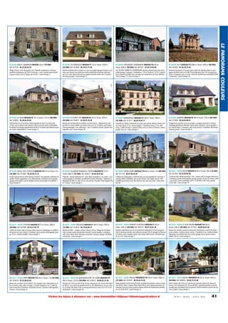 51 MARNE STE MENEHOULD MAISON F7 210 m² Terrain: 2038 m²
320 000€ Ref: 813869 - 06.18.43.77.38

51 MARNE GIFFAUMONT CHAMPAUBERT MAISON F10 260 m²
Terrain: 3838 m² 360 000€ Ref: 807547 - 03.26.72.62.06

51 MARNE SACY CHATEAU F15 3600 m² Terrain: 2000 m² 380 000€
Ref: 814993 - 03.26.49.75.49

Village viticole, coeur des grands crus. Propriété comprenant 2 maisons
meulières mitoyennes, de 100 m² à rénover + cave. Courette, place de parking par maison.Tout à l'égoût, gaz de ville. / classe énergie: E

Pavillon traditionnelle en brique sur sous sol complet garage motorise 2 voitures cave réserve cave salle jeux entrée cathédrale mezzanine salle bain
eau 2 wc salon séjour donnant sur superbe véranda isolée sud 4 chambres
dressing paysager. / classe énergie: E

LAC DU DER. FERMETTE CHAMPENOISE rénovée, arborée avec plan d'eau,
rivière, grange, 2 garages. 2 habitations : 150 m², 6 pièces, 110 m², 4 pièces.
Vente séparée possible, nous consulter. Voir absolument annonce détaillée.
Classe Energie : D / classe énergie: D

Demeure bourgeoise, 4 niveaux, plein centre du vignoble, dans les montagnes de Reims. Vue sur la ville. Proche Bezanne, gare TGV, tramway, bus.
Murs et charpente sains, le reste à rafraichir. Nombreuses possibilités (hôtel
/ restaurant). / classe énergie: NC

51 MARNE LA VEUVE MAISON F6 165 m² Terrain: 1135 m² 398 000€
Ref: 818582 - 03.26.64.29.86

51 MARNE ST SOUPLET S/PY MAISON F6 250 m² Terrain: 2430 m²
455 000€ Ref: 816671 - 03.26.03.70.49

51 MARNE WARMERIVILLE MAISON F11 400 m² Terrain: 4000 m²
535 000€ Ref: 817611 - 06.28.70.65.71

51 MARNE LAVANNES MAISON F9 290 m² Terrain: 1100 m² 605 000€
Ref: 817609 - 03.26.03.80.91

1h30 de Paris et 20 mn Reims. Belle propriété de 165m² sur terrain de
1135m² clos et arboré. Dans quartier calme et proche toutes commodités.
Possibilité d'aménager appartement de 80 m² et atelier dans bâtiment avec
une entrée indépendante. / classe énergie: D

Maison de caractère pierre meulière, ancienne ferme + dépendances, hangar 400 m², écurie, étable, cour privée, sans vis à vis. 4 entrées, salon séjour,
cuisine aménagée, 2 wc, salle bains + eau, 5 chambres, bureau, grenier aménageable, cave / classe énergie: NC

Propriété du 19ème, mitoyenne d'un côté, parc arboré. Parking. Secteur calme. Salon séjour 77 m², cuisine équipée, 7 chambres, bureau, 2 wc, salle
d'eau, 2 salles de bains + douche. Palier, accès au 2ème (à rénover), aménageable. Sous sol. / classe énergie: E

Propriété de caractère, sous sol complet, 2 garages motorisés 5 voitures,
chauffage géothermie. Placards. Salon séjour, réception, cuisine équipée, 2
wc, salle de bains + hammam, salle d'eau, bureau, 4 chambres. Mezzanine,
dressing, grenier / classe énergie: D

51 MARNE BELVAL SOUS CHATILLON MAISON F10 375 m² Terrain: 3 ha
750 000€ Ref: 817469 - 03.26.58.13.15

51 MARNE VILLENEUVE RENNEVILLE CHEVIGN MAISON F6 170 m²
Terrain: 2660 m² 755 000€ Ref: 816677 - 03.26.59.07.83

51 MARNE SARON S/AUBE CHATEAU F16 600 m² Terrain: 2 ha 990 000€
Ref: 817110 - 06.07.88.25.05

52 HAUTE - MARNE MELAY MAISON F3 80 m² Terrain: 200 m² 65 000€
Ref: 817604 - 03.25.90.85.96

Ancien corps de ferme, entre Epernay et Reims. Gros volumes, matériaux de
qualité. Poutres apparentes. Cour, dépendances, chaufferie neuve, garage,
grange, cave voûtée. Cuisine équipée. Terrain constructible non viabilisé. /
classe énergie: D

Propriété : maison habitation T6 : salon séjour, buanderie, 2 wc, bains + eau,
cuisine équipée, 4 chambres. Actuellement traiteur. Réception : bâtiment indépendant de 800 m², salle 110 m² aux normes. Chambre froide négative 60
m². Cuisine. / classe énergie: E

Château en Champagne, à 1h30 de Paris, sur une propriété de 2 hectares. 3
niveaux, 600m² habitables, avec jardin d'hiver, cave voûtée, piscine 10x5
chauffée, pool house, serre. Parc boisé et clos, avec une mare. / classe énergie: NC

2 maisons dans village verdoyant. 1ère : cuisine, salle à manger, salle d'eau,
2 chambres, grenier aménageable, garage, grange, terrain clos arboré. 2ème
: cour privée, cuisine aménagée, salon, 2 chambres, salle d'eau, grange.
Centre ville. / classe énergie: D

52 HAUTE - MARNE CEFFONDS MAISON F3 75 m² Terrain: 2000 m²
100 000€ Ref: 807588 - 03.26.57.82.79

52 HAUTE - MARNE PRESSIGNY MAISON F7 300 m² Terrain: 2500 m²
125 000€ Ref: 816618 - 06.79.06.80.72

52 HAUTE - MARNE NOIDANT LE ROCHEUX MAISON F7 160 m²
Terrain: 3200 m² 240 000€ Ref: 804712 - 06.07.26.81.36

52 HAUTE - MARNE ST LOUP S/AUJON MAISON F10 260 m²
Terrain: 2180 m² 265 000€ Ref: 817622 - 06.80.58.01.60

A 60km de Troyes, dans un bourg calme, maison à colombages sur 2000 m²
de terrain clos, avec cuisine, 2 chambres, salon, grenier aménageable, grange 125 m², vendue meublée / classe énergie: F

BAISSE DU PRIX Langres à 28 km,Vésoul à 45 km. Village de 250 âmes,
école. Grande maison entièrement rénovée. Cuisine équipée, 4 chambres,
salle d'eau. séjour salon cheminée, mezzanine. Greniers, grange. Chauffage
central bois. / classe énergie: F

Pavillon traditionnel avec local commercial indépendant ancien garage de
200 m² plusieurs entrées cour intérieure terrasse 100 m² garages en dessous
6 voitures cuisine équipée entrée salon séjour salle de jeux 4 chambres pas
de vis à vis / classe énergie: C

Maison de caractère, ancienne aumonerie entretenue, en pierre de taille, 3
caves voûtées, 3 entrées, salon, cuisine, 7 chambres, 2 wc, 2 salles de bains.
Pigeonnier en excellent état, four à pain, garage, écurie, grenier aménageable 100 m². / classe énergie: E

52 HAUTE - MARNE APREY MAISON F10 330 m² Terrain: 1 ha 330 000€
Ref: 816676 - 03.25.88.42.64

52 HAUTE - MARNE ECLARON BRAUCOURT STE LIVIERE MAISON F10
400 m² Terrain: 3.576 ha 550 000€ Ref: 816673 - 06.84.63.21.90

52 HAUTE - MARNE PRASLAY PROPRIETE F10 350 m² Terrain: 25000 m²
275 000€ Ref: 814041 - 06.45.56.74.38

52 HAUTE - MARNE BAISSEY PROPRIETE F8 350 m² Terrain: 1600 m²
450 000€ Ref: 809054 - 03.84.75.47.86

Maison de caractère, terrain arboré 1 ha. Garages, caves, dépendances, cellier. 2 entrées, salon, salle à manger, 2 cuisines équipées, 3 wc, 2 salles de
bains et douche, 6 chambres, mezzanine, bureau. 2 greniers aménageables,
terrasse. / classe énergie: D

Domaine de 3,8 ha, proche du lac du Der, comprenant une maison de maître
de 400 m², une maison de gardien de 60 m², des dépendances, un parc arboré, un verger, des plans d'eau, un étang poissonneux.Aucun vis à vis. A voir
absolument. / classe énergie: NC

Vaste propriété, environnement boisé, actuellement pension canine classée.
Axe Nancy / Dijon, Langres 25km, Dijon 55km, accès rapide autoroutes, alimentation eau par source, grands volumes offrant de nombreuses possibilités. 03.25.84.20.02 / classe énergie: D

Dans la région des 4 lacs et l'une des plus grandes régions de chasse de
France, 5 mn autoroute A31, 30 mn de Dijon, superbe propriété en pierres
de taille avec prestations haut de gamme. Piscine intérieure. Terrain clos de
murs et grille / classe énergie: E

Visitez les biens à distance sur : www.immobilier100pour100entreparticuliers.fr

N ° 9 1 • M A R S - A V R I L 2014

41

LE PANORAMA COULEURS

51 MARNE MAILLY CHAMPAGNE MAISON 100 m² 120 000€
Ref: 817535 - 06.22.85.45.70

 