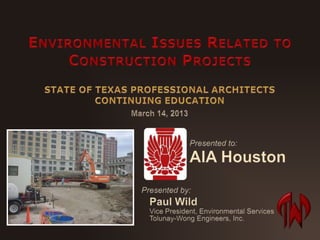 Environmental Issues Related to Construction Projects