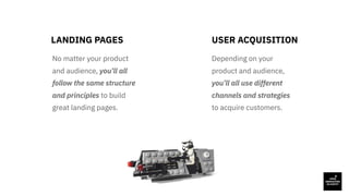 LANDING PAGES
No matter your product
and audience, you’ll all
follow the same structure
and principles to build
great land...