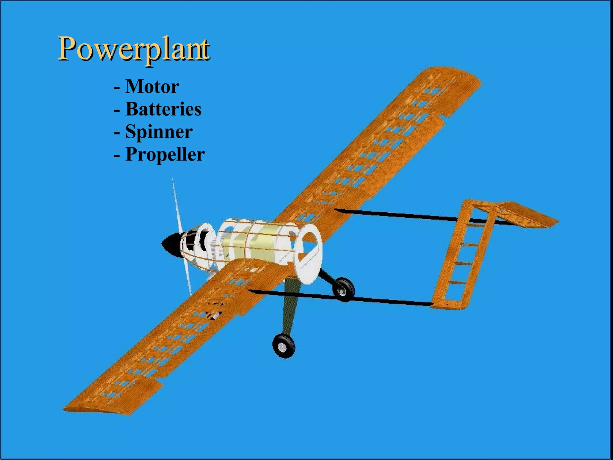 Powerplant - Motor - Batteries - Spinner - Propeller 