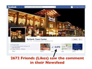 2672 Friends (Likes) saw the comment
          in their Newsfeed
 