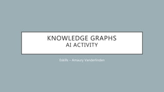 KNOWLEDGE GRAPHS
AI ACTIVITY
Eskills – Amaury Vanderlinden
 