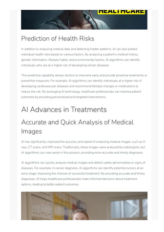 AI Advances in Healthcare : Transforming Diagnoses, Treatments,and ...