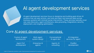AI agent development services: benefits, types, vendors | PDF