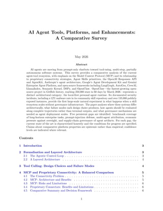 Comparative Survey of AI Agent Tools, Platforms, and Architectures | PDF