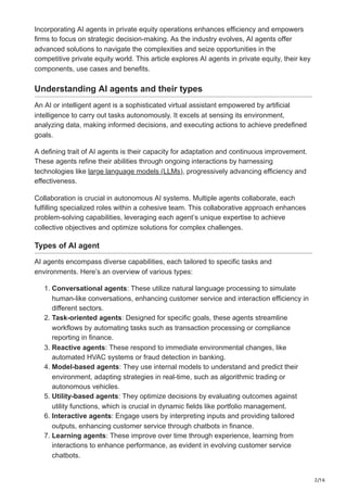 AI agent for private equity Key components applications implementation ...