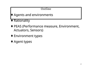 Artificial intelligence Agents lecture slides | PPTX