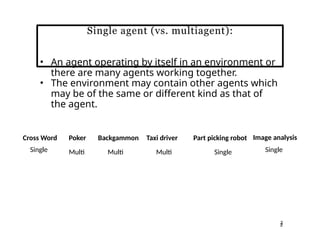 Artificial intelligence Agents lecture slides | PPTX