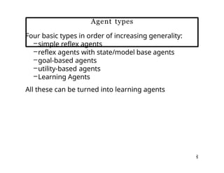 Artificial intelligence Agents lecture slides | PPTX