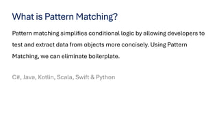 Implementing AI Agent Control Logic Using Pattern Matching Techniques | PDF