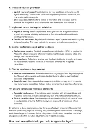 AI Agents for Legal Applications benefits implementation and future ...