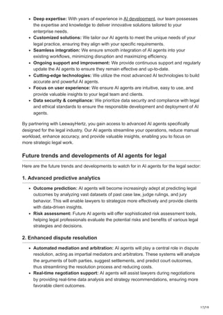 AI Agents for Legal Applications benefits implementation and future ...