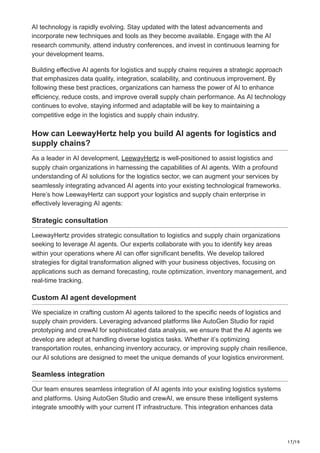 AI agents in logistics and supply chain Applications benefits and ...