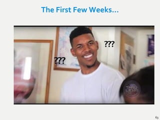 The First Few Weeks…
63
 