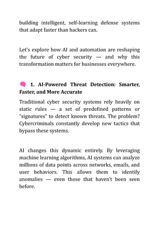 🤖 AI and Automation in Cyber Security Development The Future of Digital ...