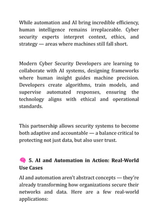 🤖 AI and Automation in Cyber Security Development The Future of Digital ...