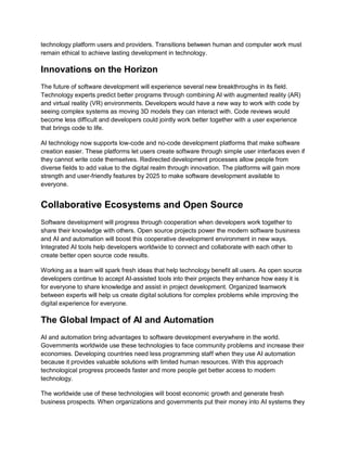 AI and Automation in Software Development: Revolutionizing the Future | PDF