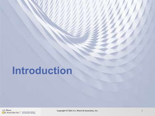 Introduction
4
Copyright © 2021 A.J. Rhem & Associates, Inc.
 
