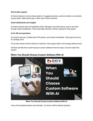 Build Custom Software with AI to Boost Business Performance | PDF