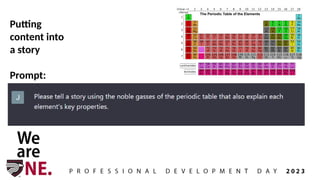 Putting
content into
a story
Prompt:
 