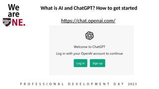 What is AI and ChatGPT? How to get started
https://chat.openai.com/
 