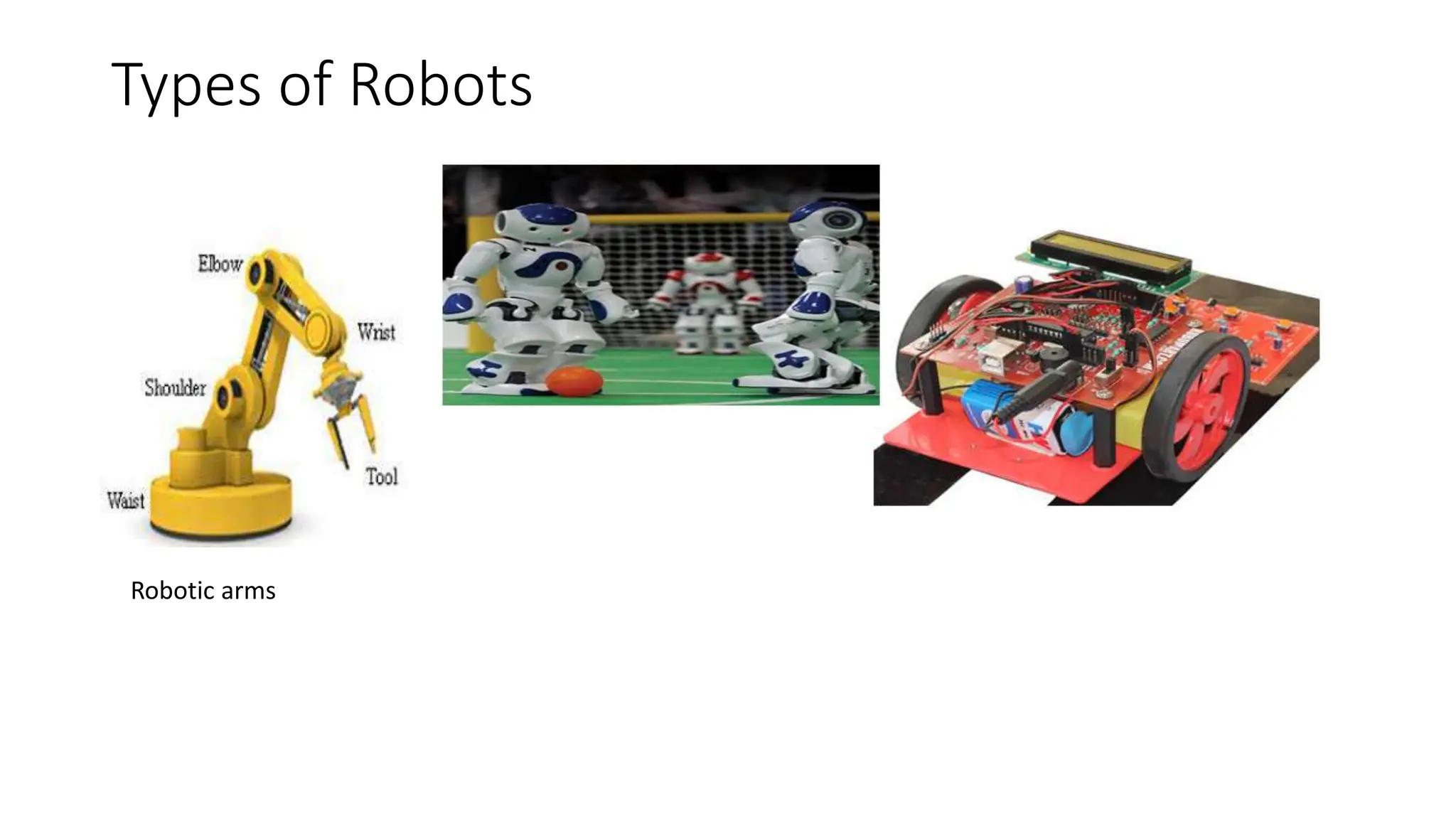 Types of Robots
Robotic arms
 