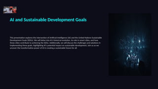 Harnessing AI for Achieving Sustainable Development Goals in Smart ...