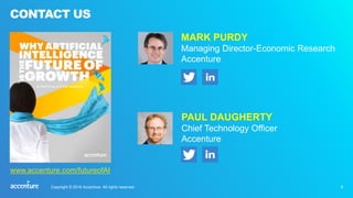 PAUL DAUGHERTY
Chief Technology Officer
Accenture
MARK PURDY
Managing Director-Economic Research
Accenture
9
CONTACT US
ww...