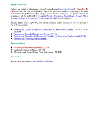 Call for Papers - 13th International Conference on Artificial ...