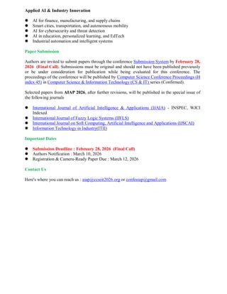 13th International Conference on Artificial Intelligence and ...
