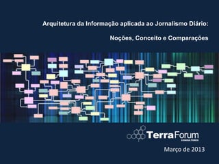 Março de 2013
Arquitetura da Informação aplicada ao Jornalismo Diário:
Noções, Conceito e Comparações
 