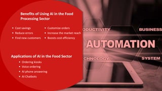 AI Applications That Can Transform the Food Sectorpptx Biology Diagrams