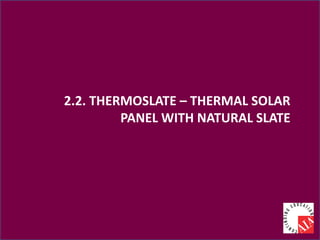 2.2. THERMOSLATE – THERMAL SOLAR
PANEL WITH NATURAL SLATE
 