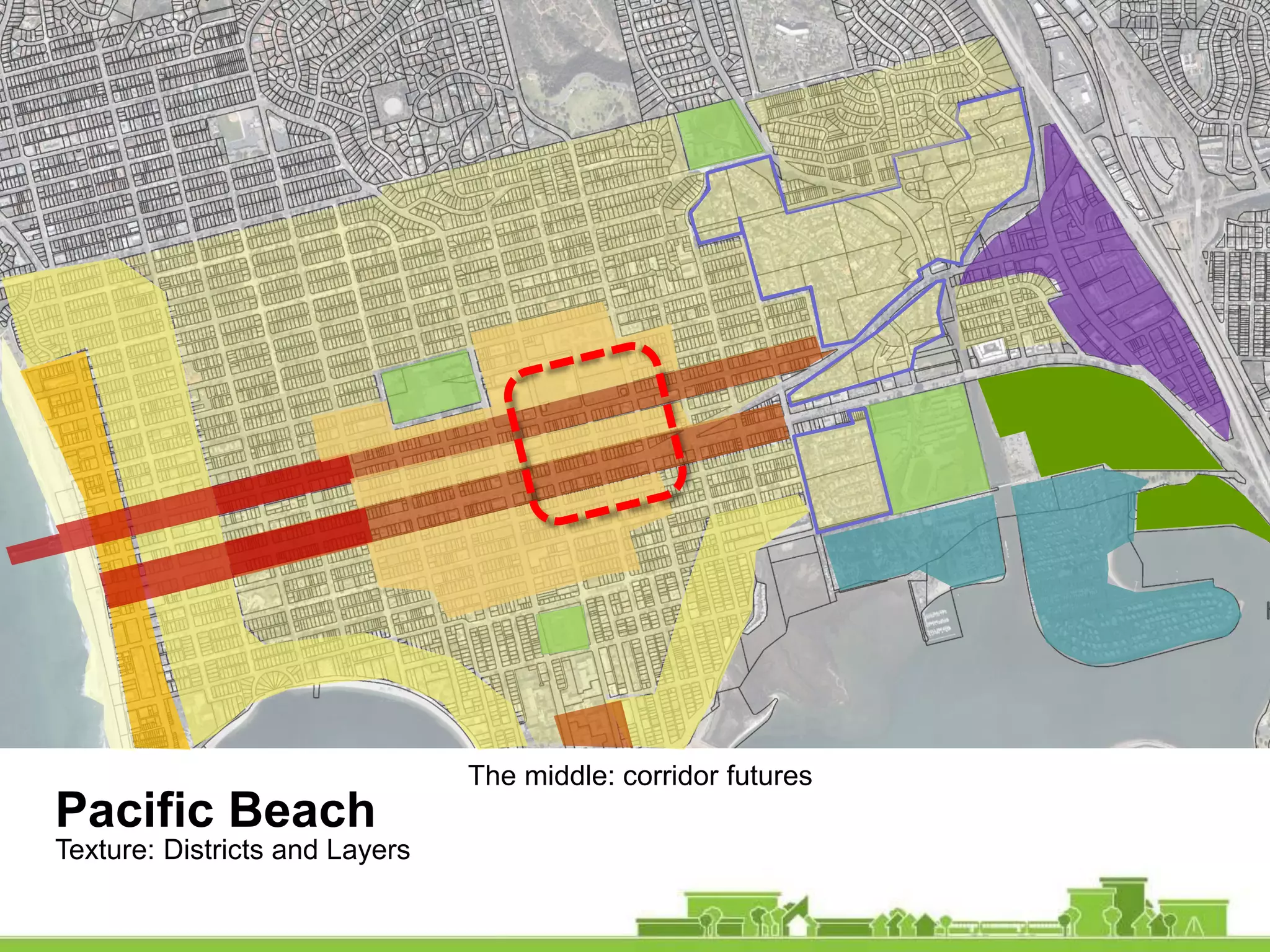 Pacific Beach
The middle: corridor futures
Texture: Districts and Layers
 
