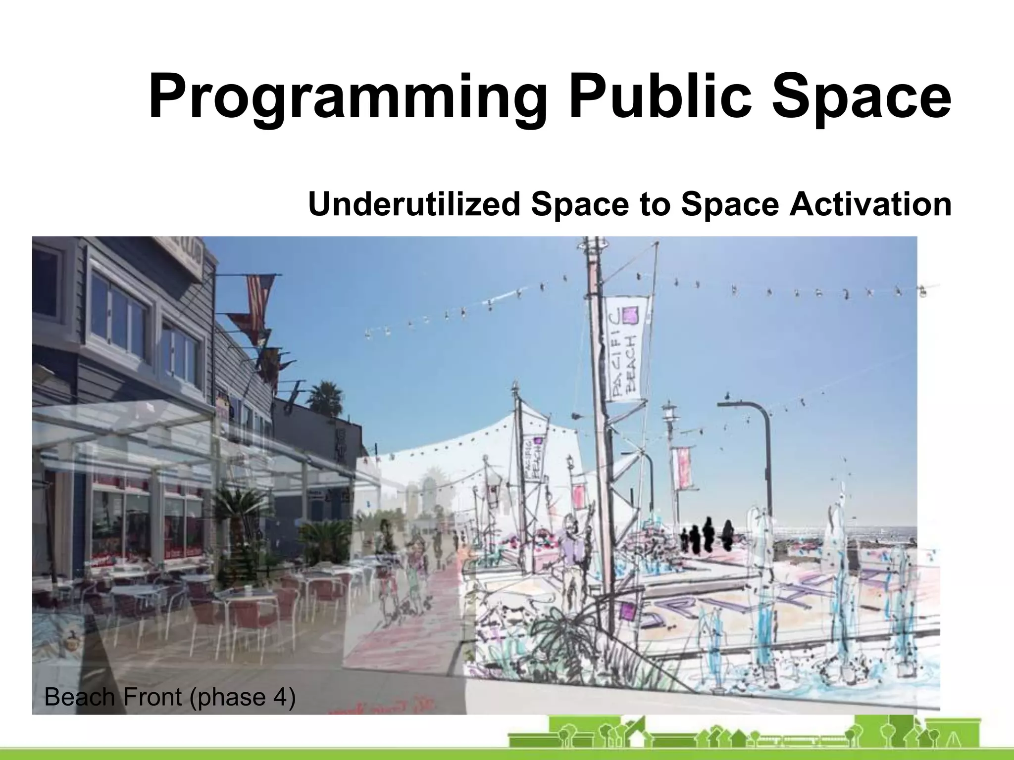 Programming Public Space
Underutilized Space to Space Activation
Beach Front (phase 4)
 