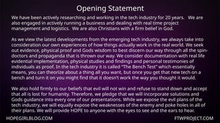 HOPEGIRLBLOG.COM FTWPROJECT.COM
Opening Statement
We have been actively researching and working in the tech industry for 2...