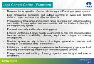 Load Control Centre - Functions
Nerve center for operation, Control, Monitoring and Planning of power system
Load forecast...