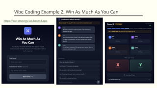 Vibe Coding Example 2: Win As Much As You Can
https://win-strategy-lab.base44.app
 