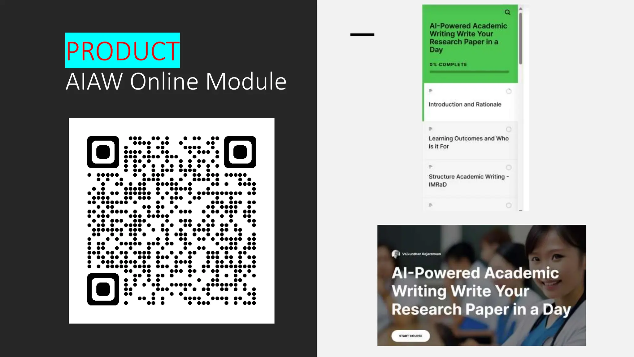 PRODUCT
AIAW Online Module
 