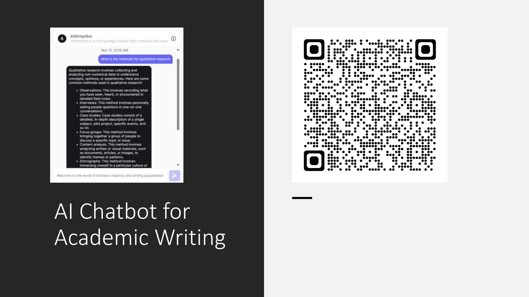AI Chatbot for
Academic Writing
 